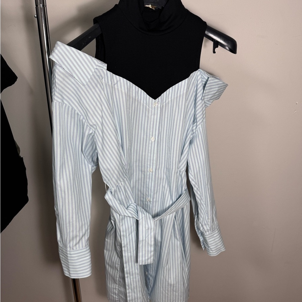 NWT Maje TROMPE-L’OEIL STRIPED SHIRT DRESS in Sz. 36 - Picture 11 of 12